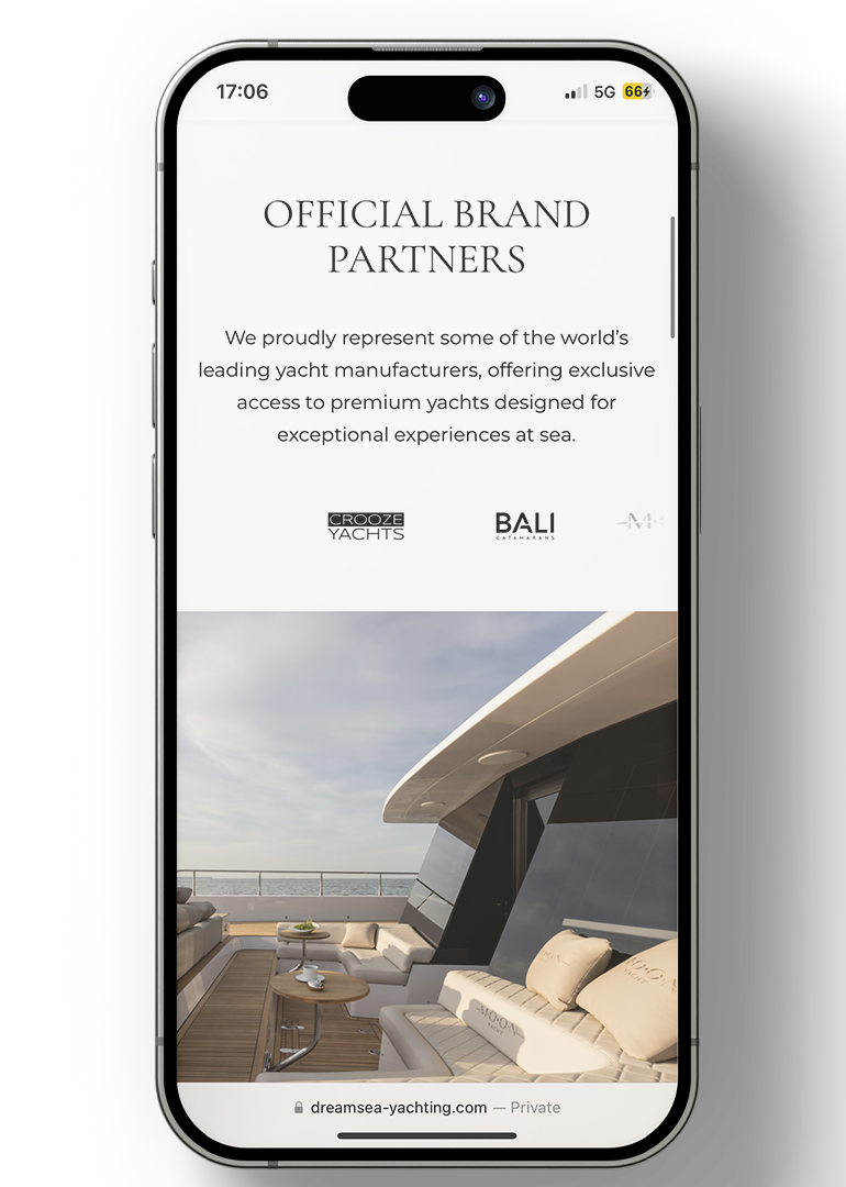 DREAMSEA YACHTING — мобилен екран 3